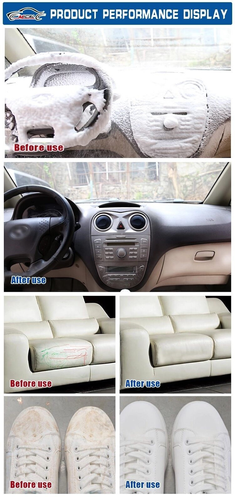 Spray nettoyant multi-usages pour voiture Fournisseur 650ML