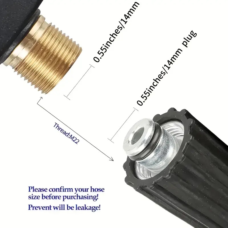 4350psi高压洗车水枪用于高压冷水清洗机,m22-14尾部连接,1/4快接口,5色喷嘴带储存底座,易于存放不易遗失,灵珍 商品详情 3