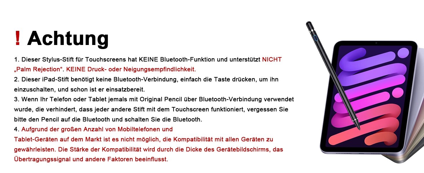 Rechteckiges Gerät in Rosa und Schwarz mit deutscher Textwarnung. Scheint ein elektronisches Gerät mit Tasten und einem Bildschirm zu sein.