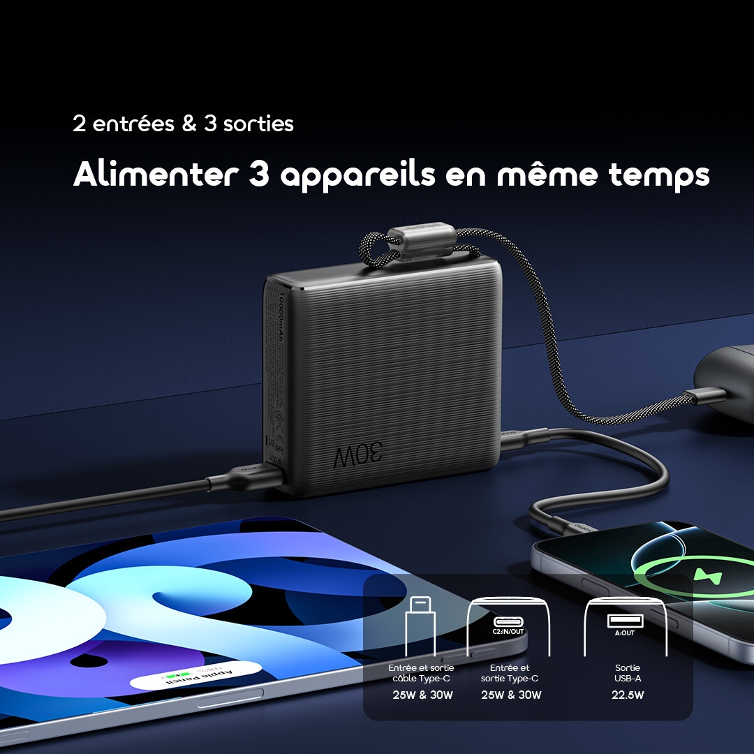 oraimo Power Bank PowerNova L21 OPB-7203C 5 2 Inputs & 3 Outputs FR