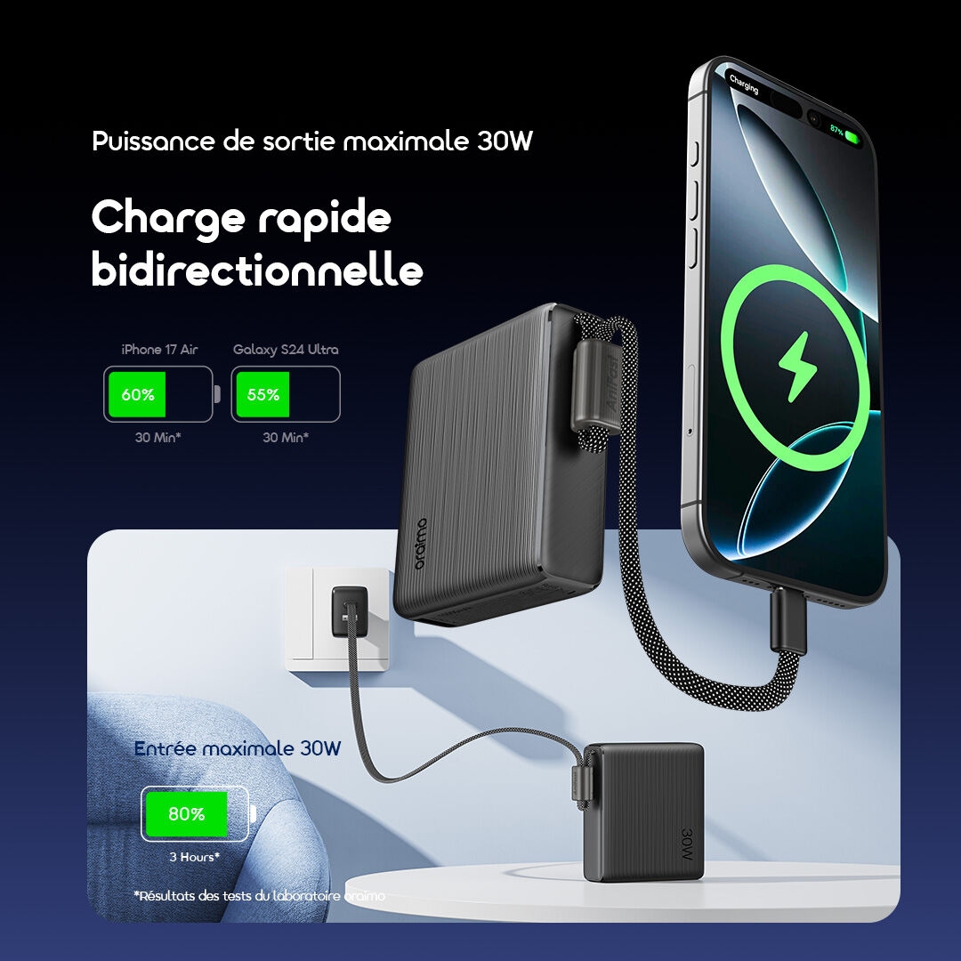 oraimo Power Bank PowerNova L21 OPB-7203C 3 30W Max Output FR