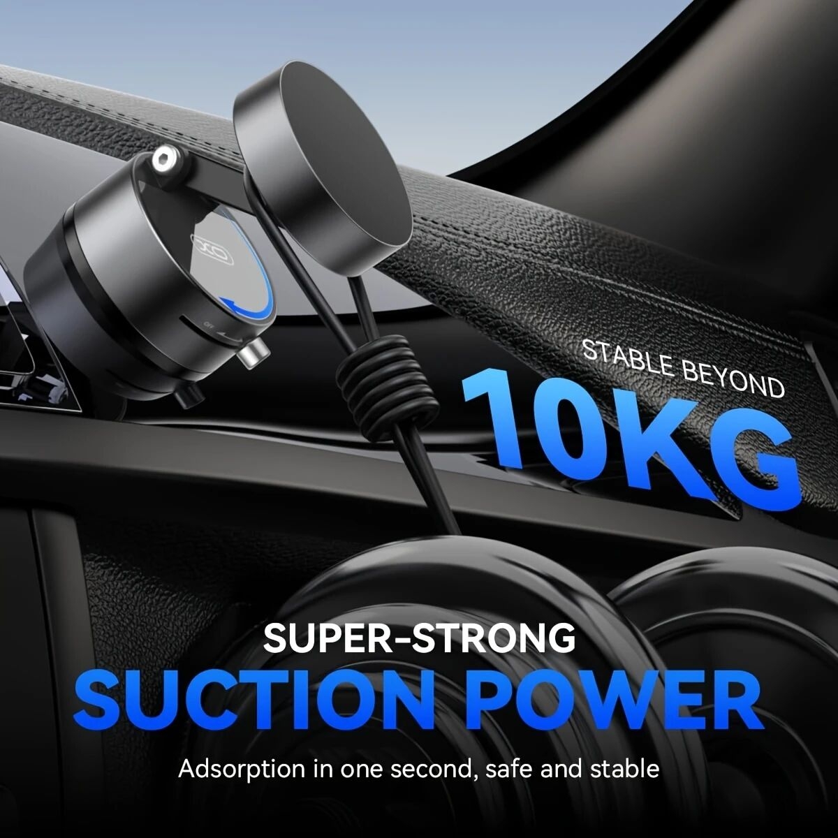 升级版真空磁吸手机支架，强力吸盘手机支架，可折叠伸缩式手机支架，适用于浴室、汽车、镜子、光滑表面 5