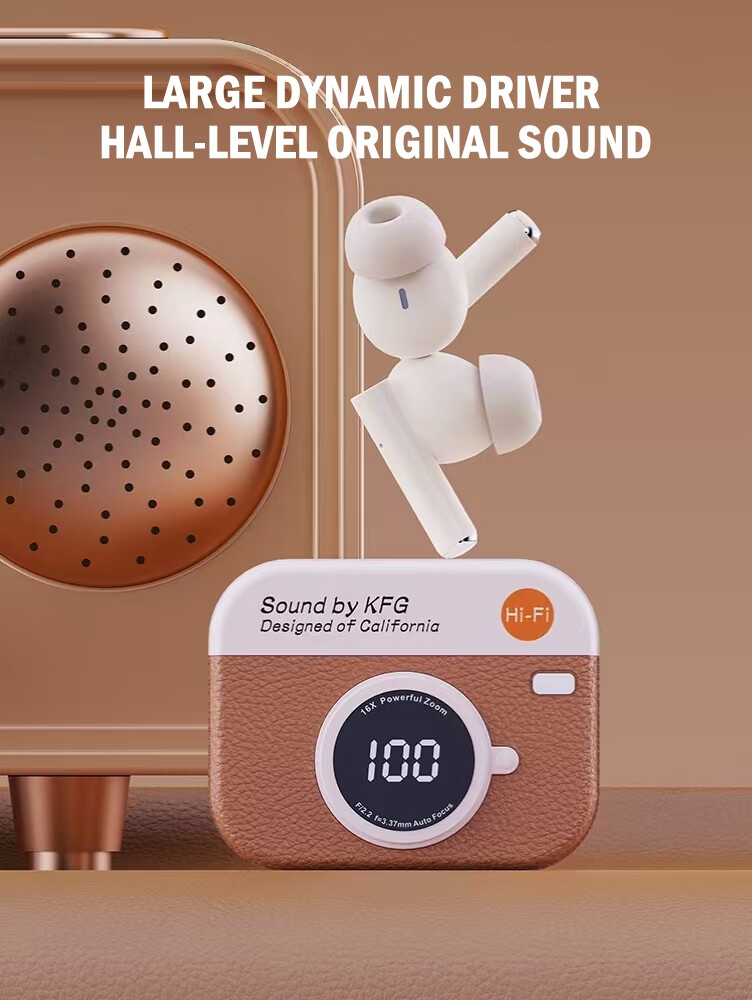 Écouteurs sans fil Bluetooth X73 au design rétro, semi intra-auriculaires avec écran numérique, casque de jeu TWS