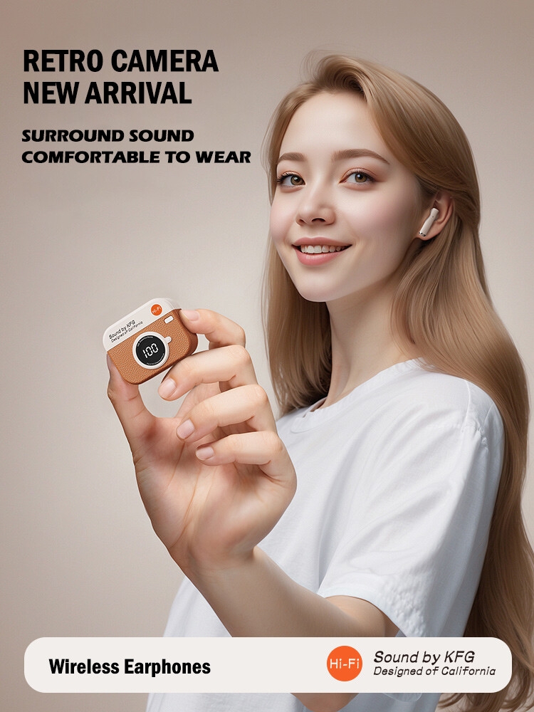 Écouteurs sans fil Bluetooth X73 au design rétro, semi intra-auriculaires avec écran numérique, casque de jeu TWS