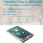 usb 3 1 gen2 sata ssd enclosure for 2 5 sata ssd and hdd 9 5mm 7mm support up to 6gbps fast speed uasp and tool free details 1