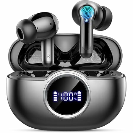 Écouteurs intra-auriculaires sans fil Bluetooth 5.4 2025, stéréo HiFi, basses 3D, 4 micros antibruit ENC, autonomie de 36 h, USB-C, IP7