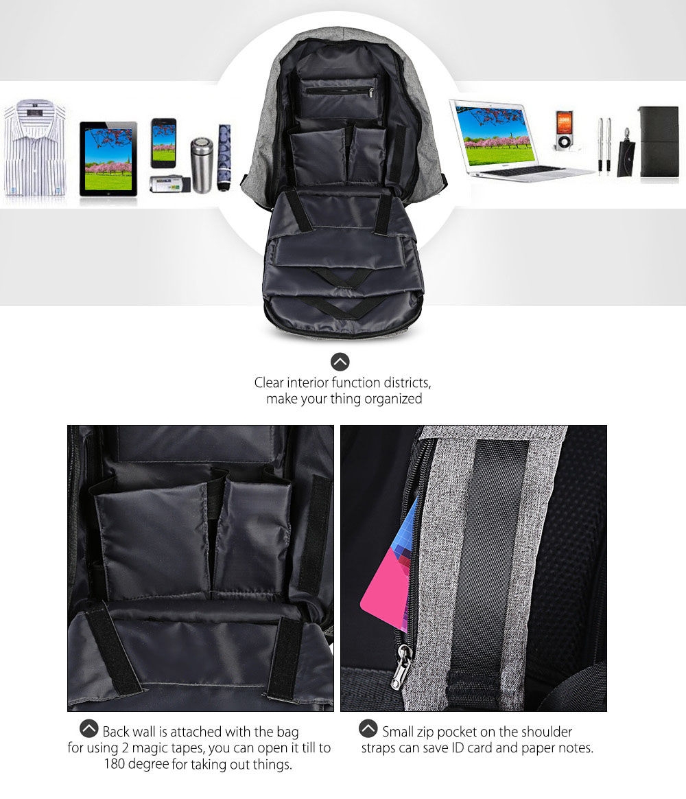 Guapabien Multifunction Outdoor Bag Laptop Travel USB Interface Backpack for Men Guapabien Multifunction Outdoor Bag Laptop Travel USB Interface Backpack for Men