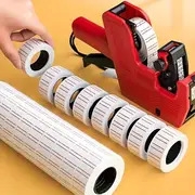 10 rolls self adhesive price paper single row supermarket price paper label ordinary white label price coding paper 10 volumes single row numbering paper supermarket price label paper pricing paper details 0