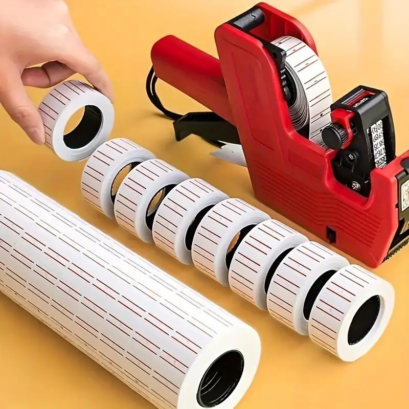 10 rolls self adhesive price paper single row supermarket price paper label ordinary white label price coding paper 10 volumes single row numbering paper supermarket price label paper pricing paper details 0