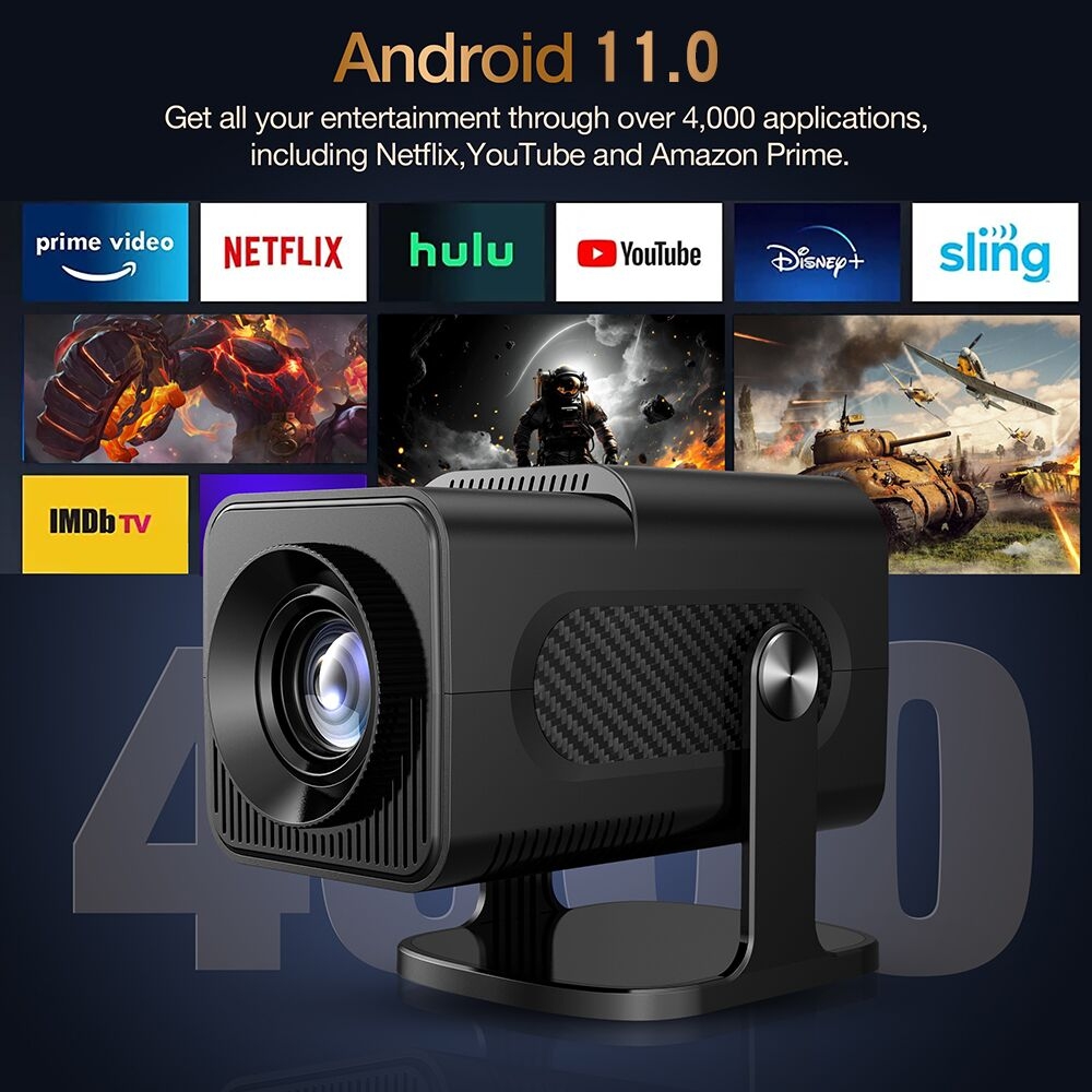 Projecteur de jeu Android 11 HOT HCS350PRO 2 en 1 avec joysticks allwinner h713 HD 1080P jeu de football consoles de jeu ps2 projecteur