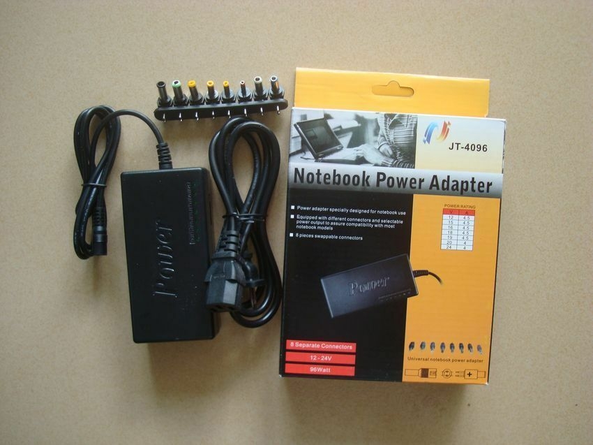 Notebook Power Adapter 96 Watts – Chargeur Universel Pour Ordinateur Portable avec 8 Connecteurs IB00131