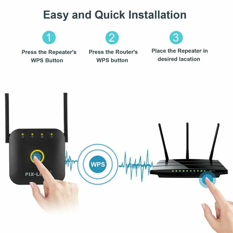 Wi Fi Range Extender: 300Mbps Wireless Repeater, 2.4GHz Network Amplifier, Long Range Wi-Fi Signal Booster
