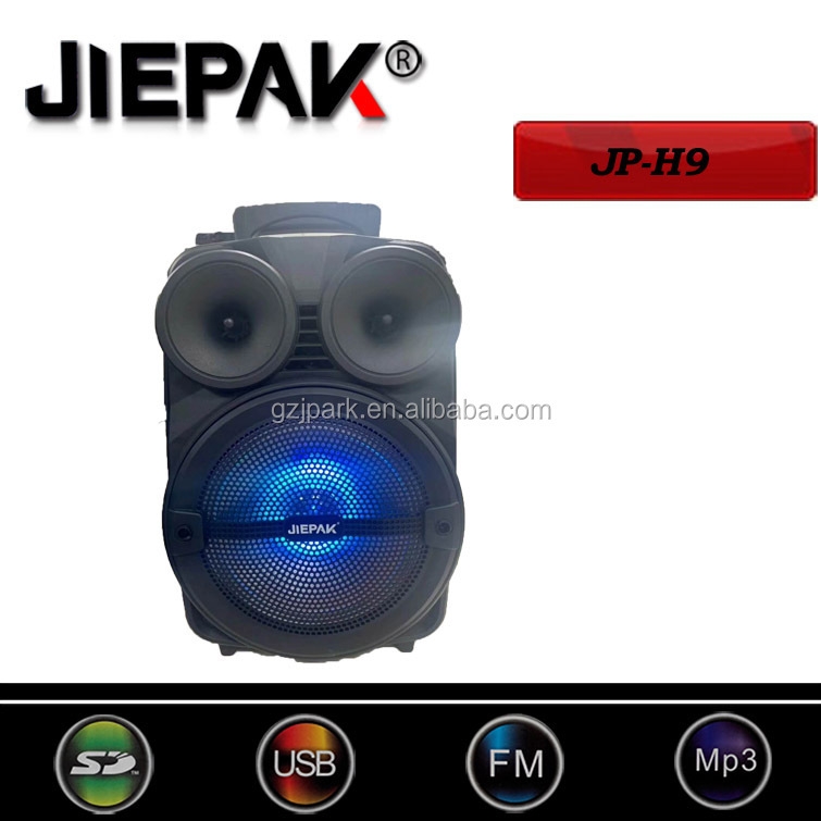 JIEPAK actif mini haut-parleur 8 pouces JP-H9 à main son bluetooth guitare entrée pas cher haut-parleur de graves avec BT USB FM