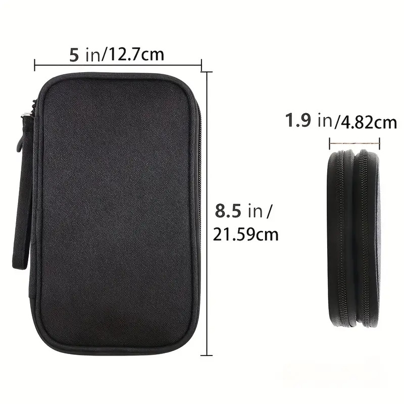 用于电子配件、数据线和充电线的储物袋;防水电缆整理袋;旅行必备品储物袋;男士和女士度假必备;方便携带;防水材质制成。 2