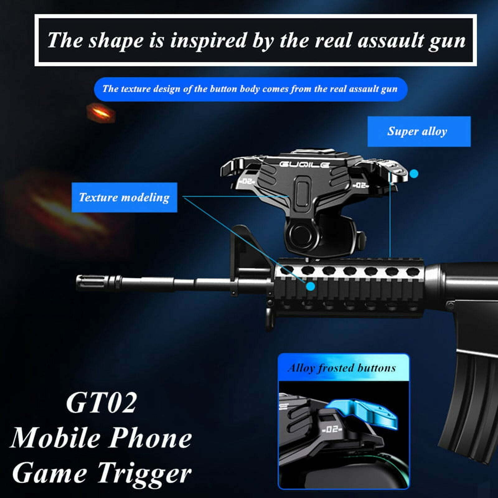 2 Pcs GT02 Game Trigger for Pubg AIM Shooting Button Controller Gamepad for Phone