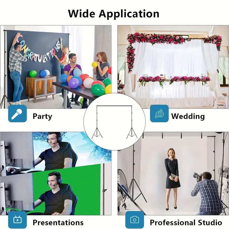 Photo Studio Backdrop Support System Wide High Adjustable 2