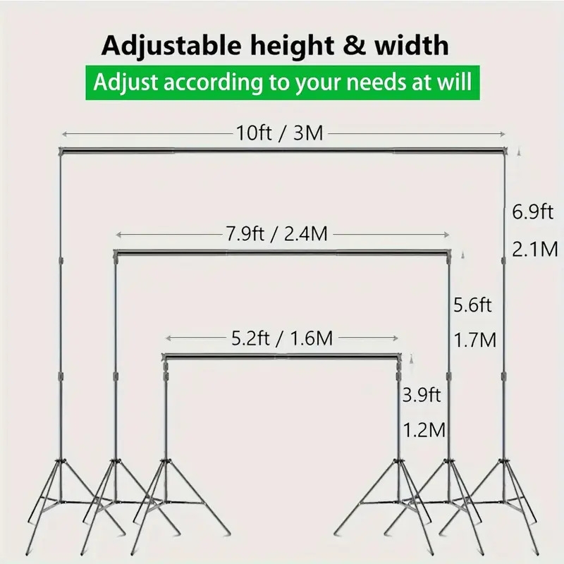 Photo Studio Backdrop Support System Wide High Adjustable 5