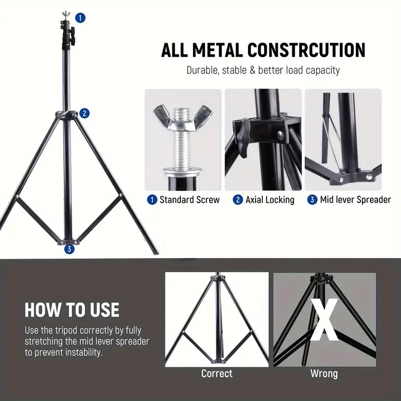 Photo Studio Backdrop Support System Wide High Adjustable details 7