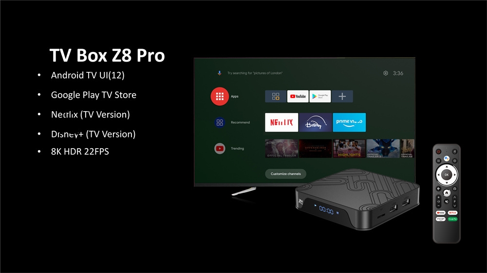 Meilleur boîtier TV Android ATV Z8 pro Allwinner H618 avec Google Voice Assistant TV Apps Dual Wifi Quad Core CortexA53 Support 4K box