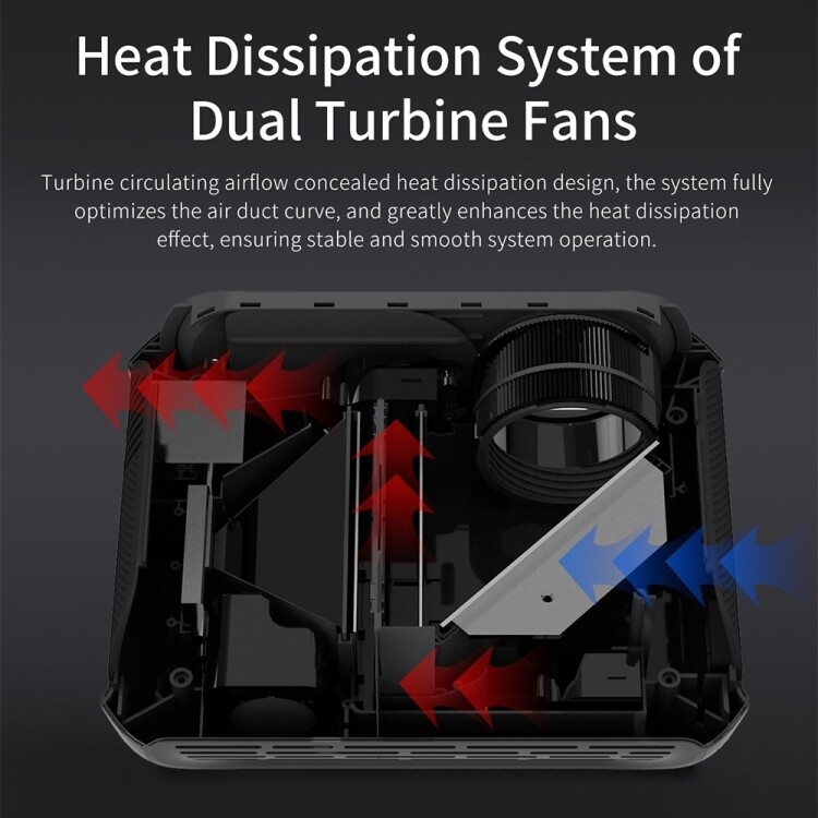 T7 1920x1080P 200 ANSI LED智能高清投影仪, 同屏款, 欧规（黑色） - 5