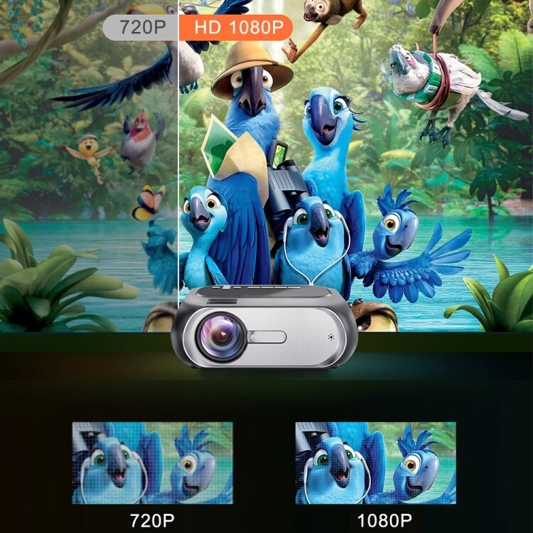 T7 1920x1080P 200 ANSI LED智能高清投影仪, 同屏款, 欧规（黑色） - 6