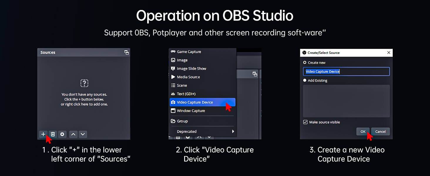 Screenshots of a digital interface or menu system showing various settings and configuration options with dark background theme.