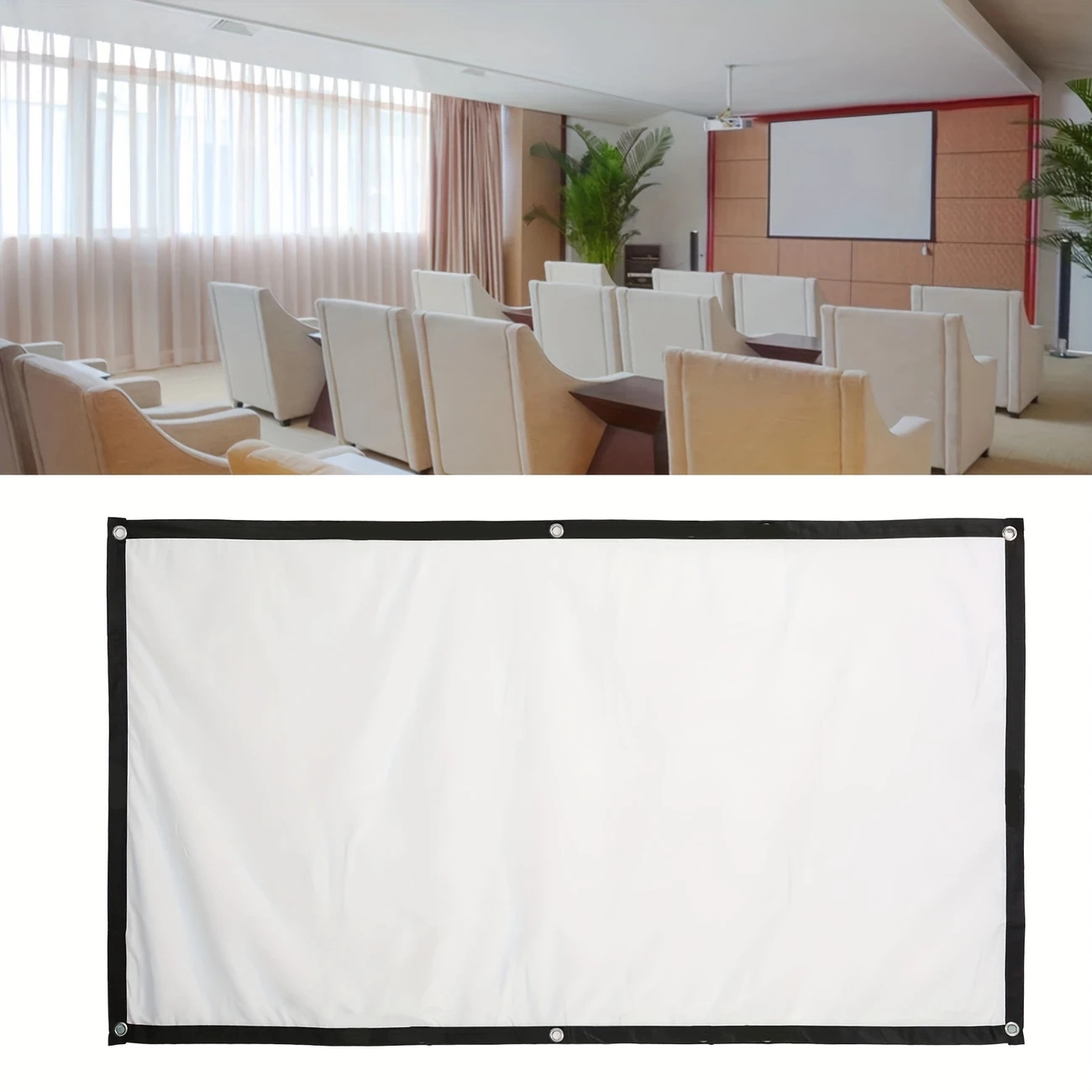 84 inch 4k projector screen movie projection screen 16 9 foldable washable portable anti wrinkle indoor and outdoor double sided projection screen suitable for home party office classroom details 4