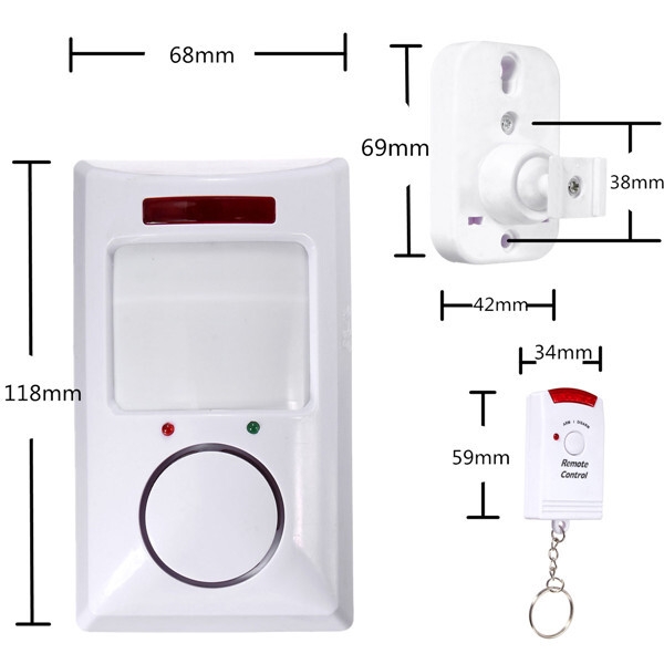 Détecteur de mouvement sans fil alarme infrarouge détecteur infrarouge 2 télécommande