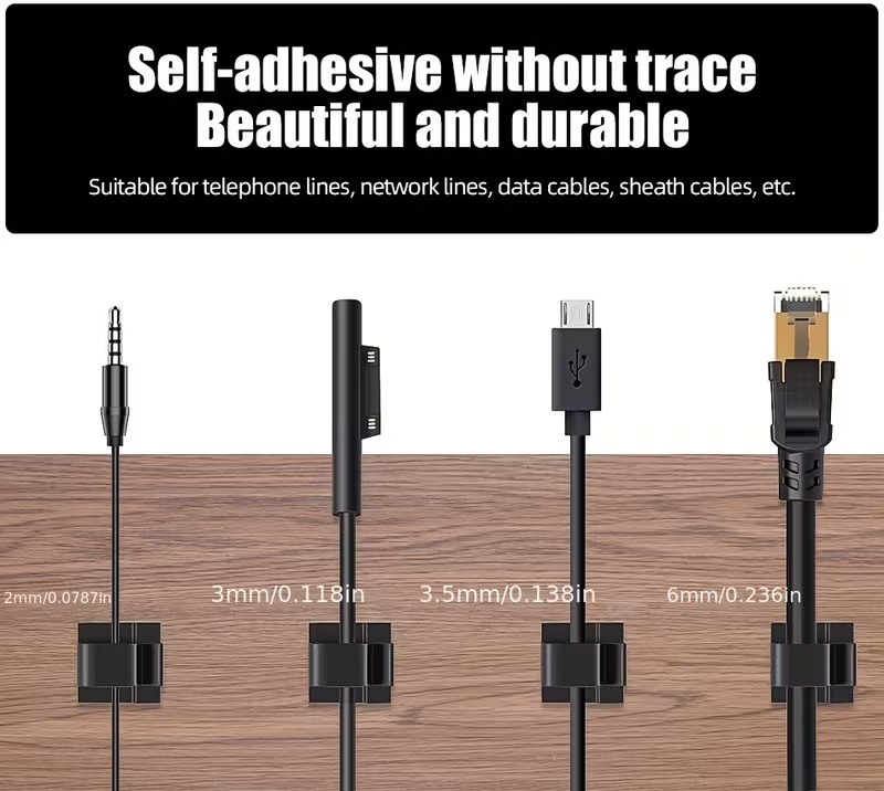50pcs cable clips cable organizer cord holder durable strong cable wire management for car office and home Product details 1