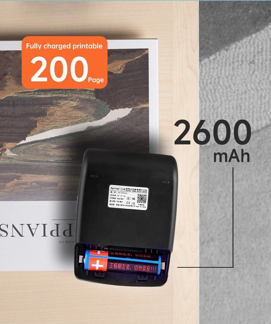 Xprinter XP-P502A Portable Bluetooth Pocket Mobile Printer POS Wireless Handheld 58mm Mini Mini receipt printer