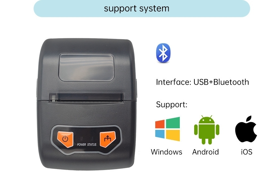 Xprinter XP-P502A Portable Bluetooth Pocket Mobile Printer POS Wireless Handheld 58mm Mini Mini receipt printer