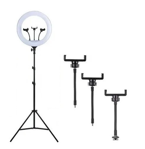 RING FILL LIGHT SP-14'' - 35CM - COM 3 SUPORTES PARA CELULAR E TRIPÃ DE 2M  - M&C - MisstÃ©tica