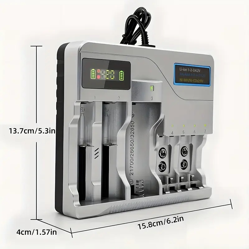 smart   charger with lcd usb versatile safe and portable for aa aaa 18650 more details 2