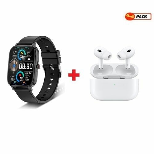 product_image_name-Sans Marque-Smart Watch + Ecouteurs Sans fil - DM02 - Noir-1
