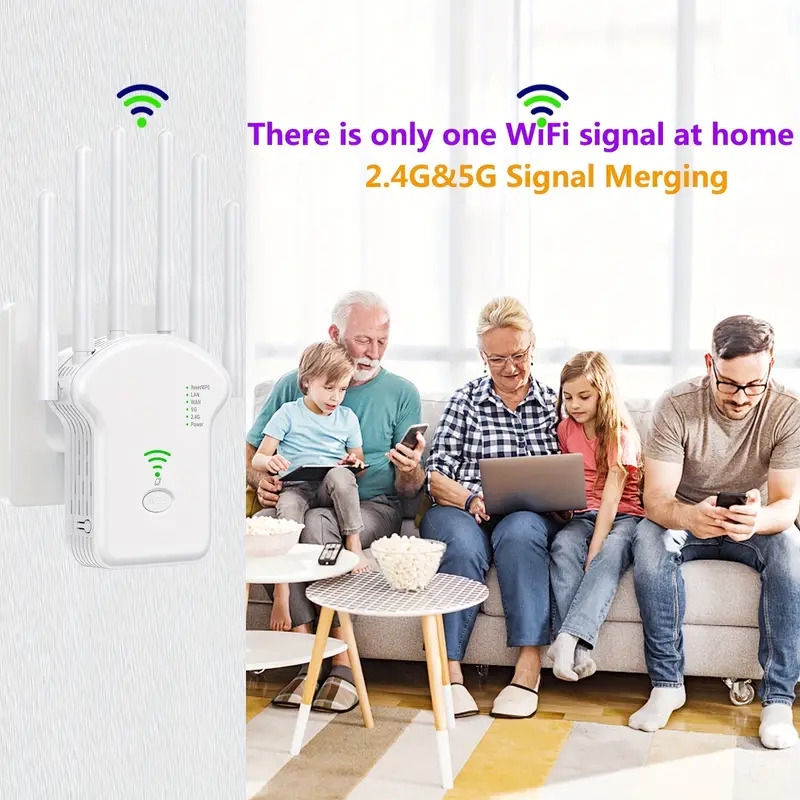 wifi extender 1200mbps dual band wifi booster wifi range extender with 6 antennas 360 full coverage ethernet port home wireless signal booster wifi repeater details 3