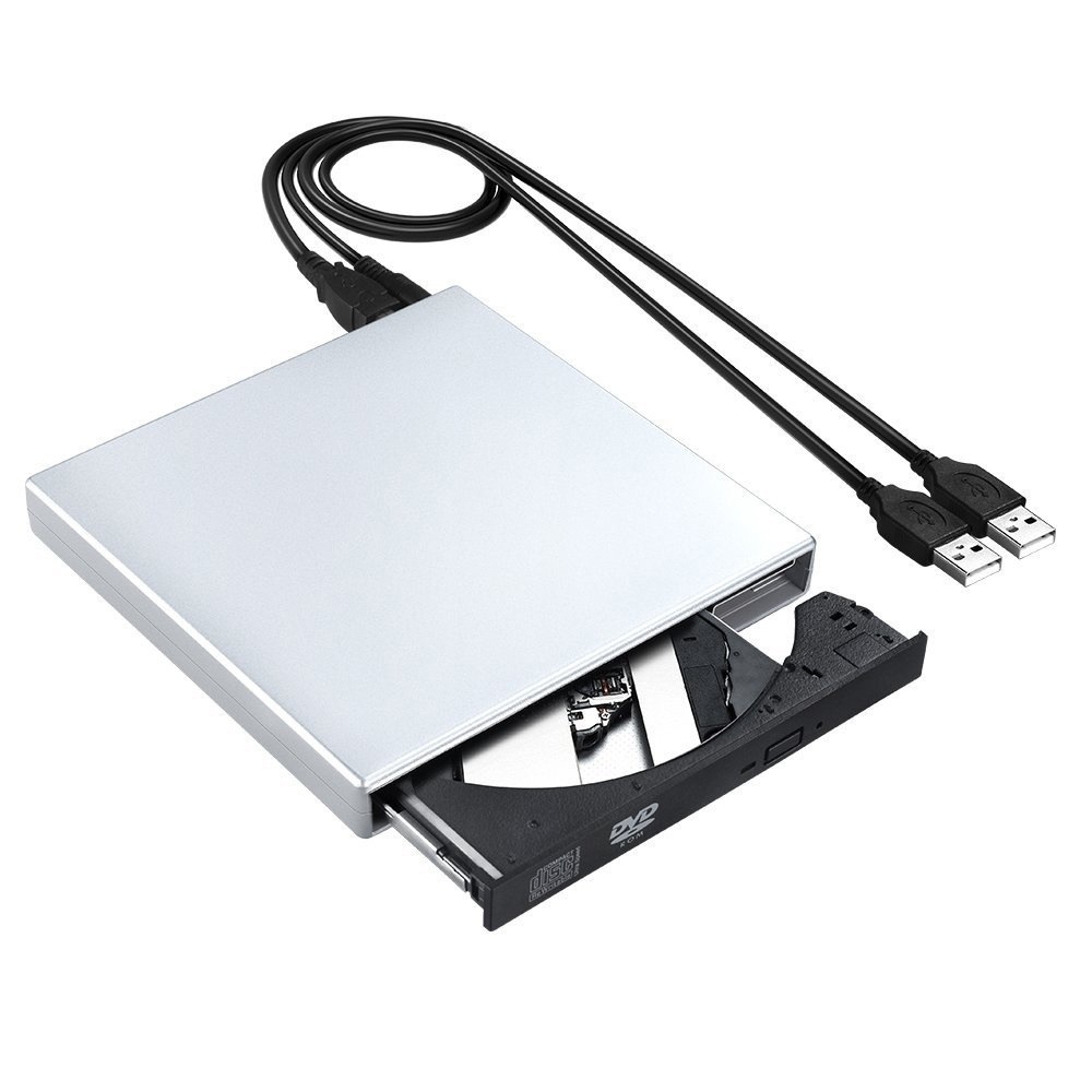 Lecteur CD DVD Externe, USB 2.0 Slim Protable Externe CD-RW Graveur DVD-RW  Graveur Lecteur pour Ordinateur Portable PC Ordinateur de Bureau, Noir 