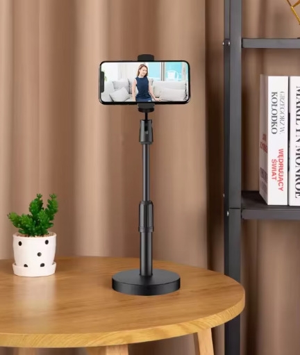 Support de téléphone portable de bureau en gros support 360 rotation pour Facetime diffusion en direct tournage vidéo Base ronde support de téléphone pour Smartphone