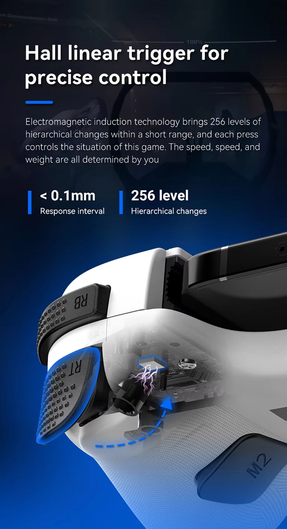 BSP-D11 Manette de jeu télescopique extensible pour téléphone mobile, avec éclairage RGB, compatible Android, IOS, P3, P4 et Switch