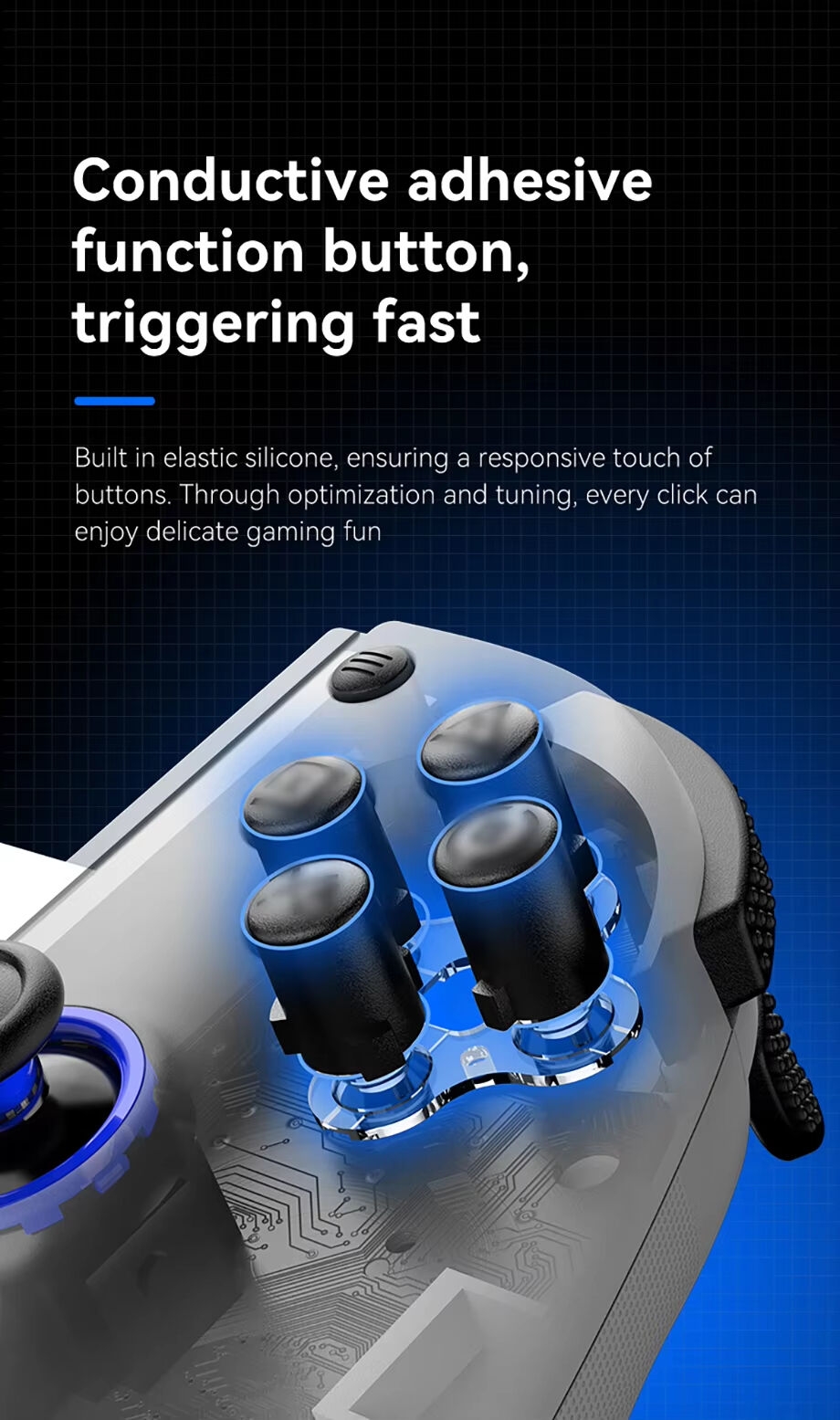 BSP-D11 Manette de jeu télescopique extensible pour téléphone mobile, avec éclairage RGB, compatible Android, IOS, P3, P4 et Switch