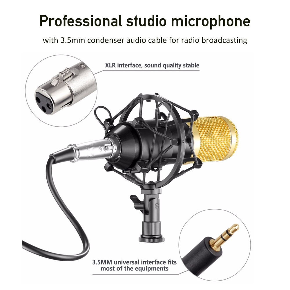 Microphone De Studio Professionnel À Condensateur Filaire Usb