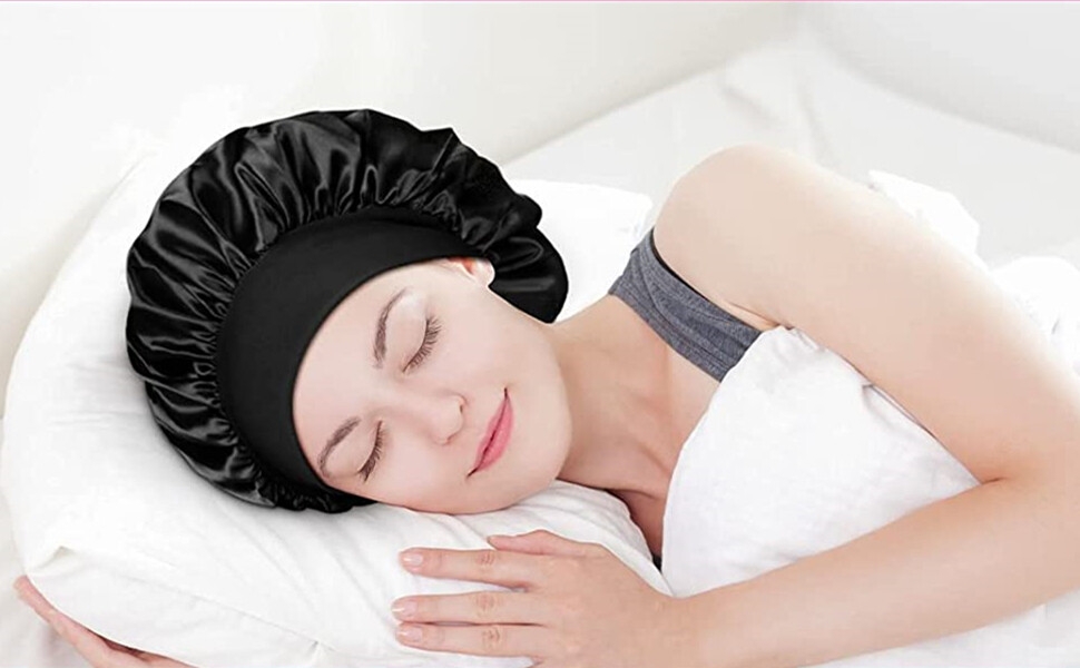 bonnet en satin pour cheveux afro