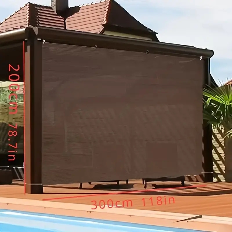 outdoor privacy screen shade cloth high density uv protection breathable mesh for patio poolside and picnic use non waterproof sunblock panel brown   in multiple sizes details 1