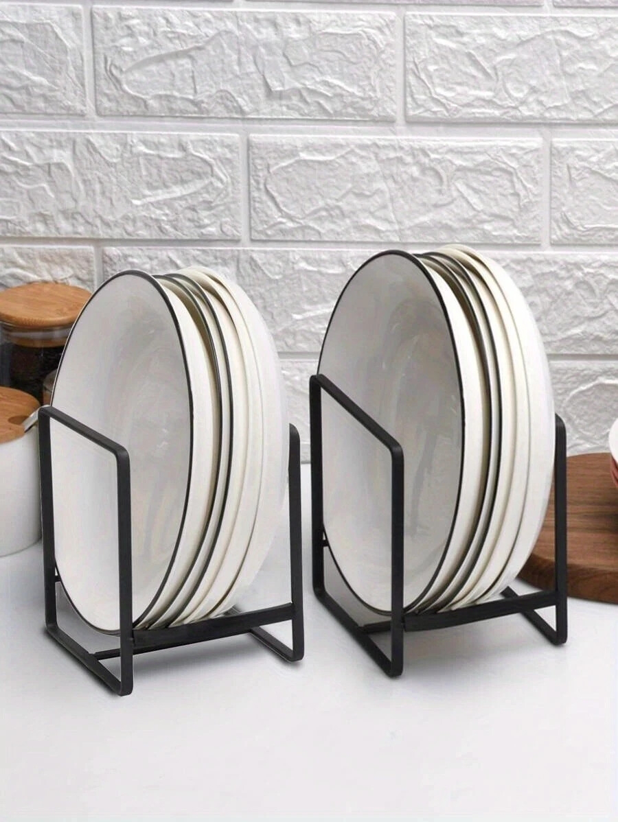 1件多功能碗碟架收纳器 - 防水餐盘、碗碟及盖子储存，适用于台面与橱柜，现代家居用耐用设计的节省空间厨房整理架 详情 4