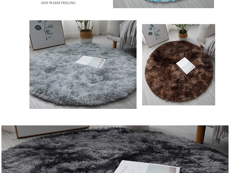 地毯扎染,地毯圆形,地垫圆形-,地毯毛绒,地垫长毛,定制地毯