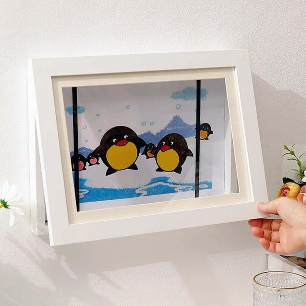 Girlsshop Magnetic Front Opening Art Frames for Kids - Display and Preserve Their Artwork,White 8 In