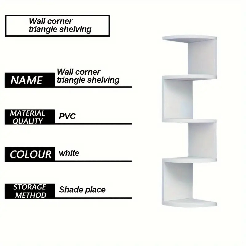 modern 5 tier white wooden corner   saving wall mounted storage for living room study kitchen details 3