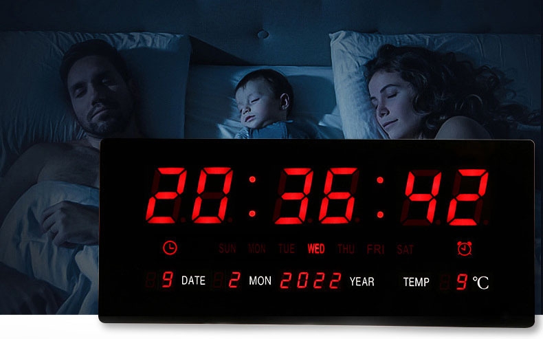 Horloge murale numérique avec affichage LED à tubes Nixie de grande taille 3615