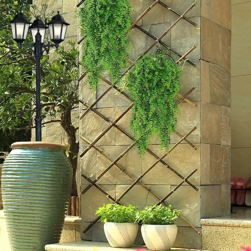 1pc artificial hanging ivy wall mounted artificial fern home office green plant vine wall plant wedding party plastic plant decor without a hook details 4