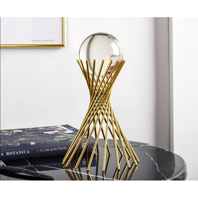 product_image_name-Art-Modern Art Gold Plated Stand+Crystal Ball Home Decoration-1