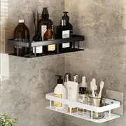 2 pack black abs wall mounted shower caddy bathroom storage organizer shelves for cosmetics and cleaning tools details 3